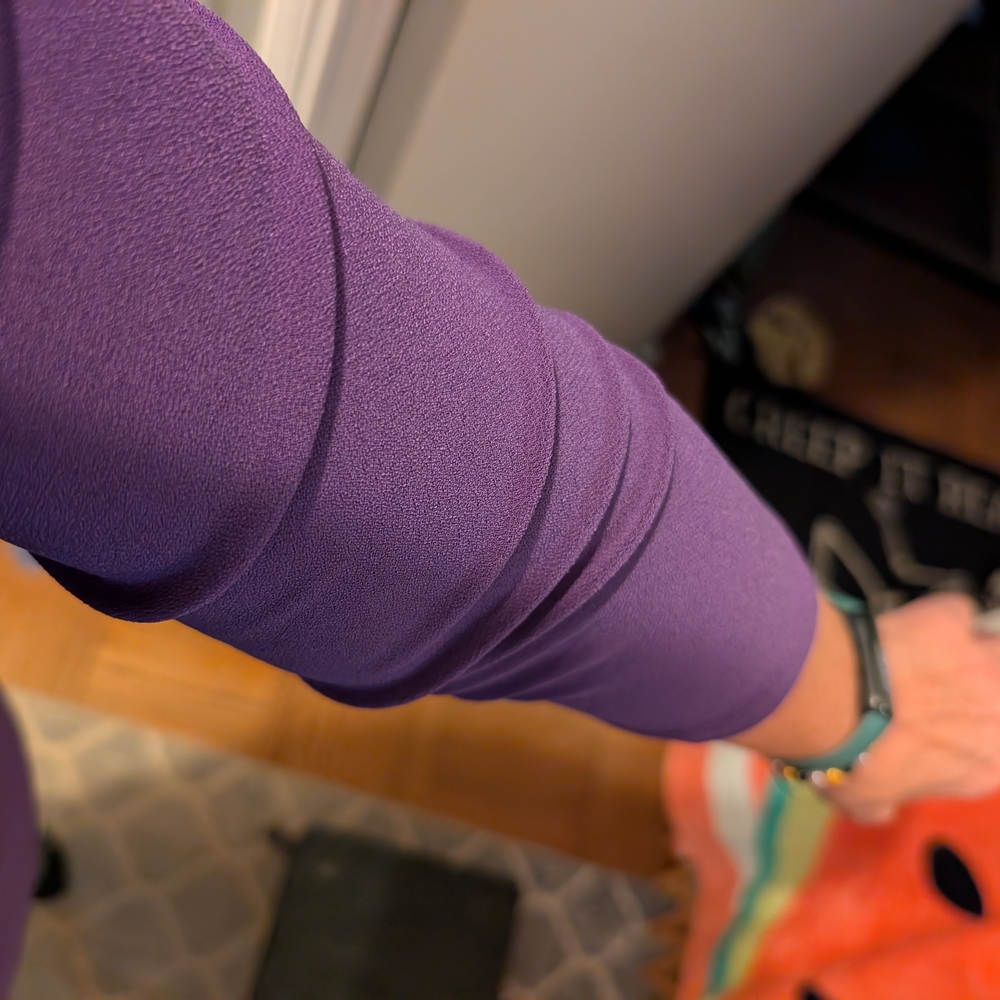 Purple 3/4 Length Sleeve Casual Work Shirt Alfani - Picture 5 of 8